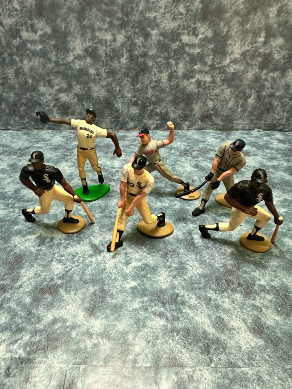 MLB Baseball vintage 90’s Player Figurine Set - Beige, Black and Green Accents